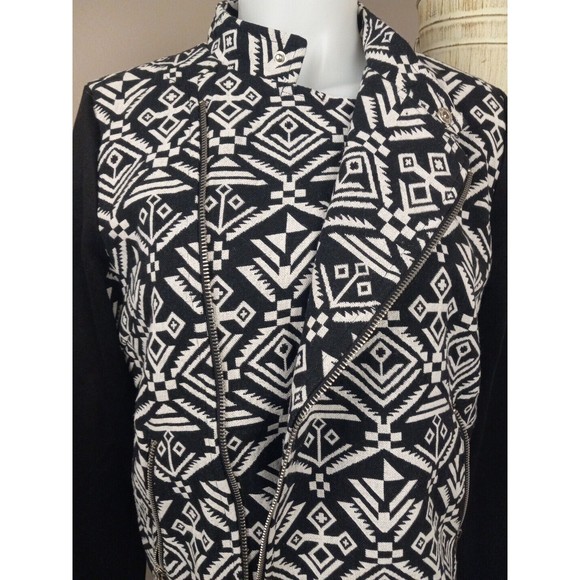 Forever 21 Womens Junior Black/white Astec Long Sleeve Jacket Size M - Picture 8 of 13